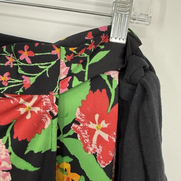 CAbi Wrap Skirt Size Small Midnight Drama Black Floral Midi Length Modest #5700 - Picture 5 of 10